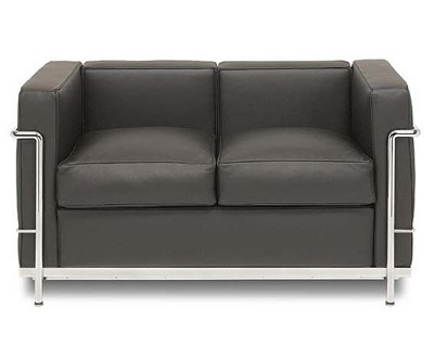 Sofa 2 seat LC2  (black anilinleather)