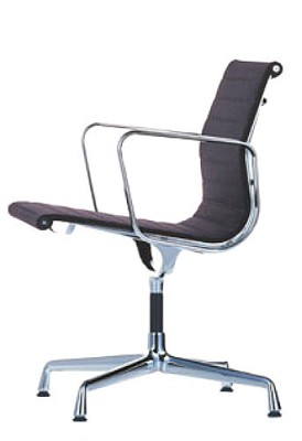 Aluminuim Group Chair EA 107 by Charles Eames (Anilinleder weiss)