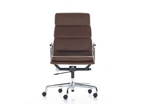 Aluminium Group Softpad Chair EA 219 by Charles Eames (Anilineder cognac)