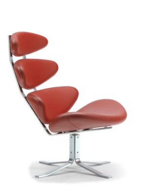 Corona Chair  by Poul M. Volther  1961 (Anilinleder creme)